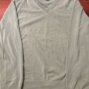 Brooks Brothers silk blend light green v neck sweater. Size XL.